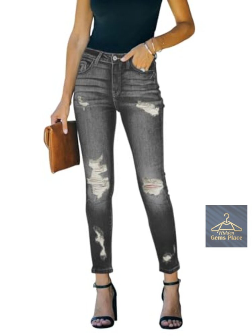 Skinny Ripped Trendy Distressed Stretchy Slim Fit Denim Jeans